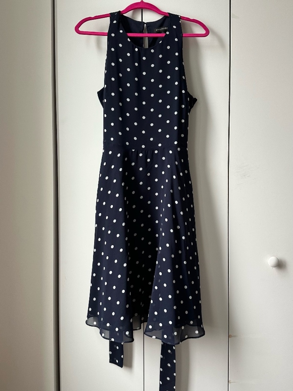 Banana Republic Polka Dot Sleeveless Racer-Neck Dress - Size 12